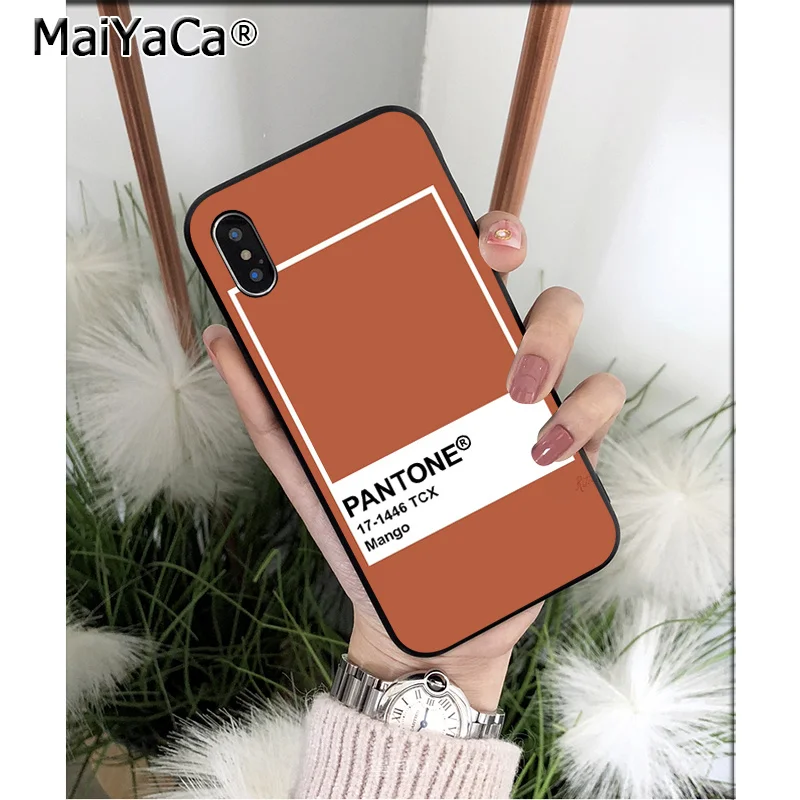 Мягкий силиконовый чехол MaiYaCa Pantone для Apple iPhone 8 7 6 6S Plus X XS MAX 5 5S SE XR|Чехлы-накладки| |