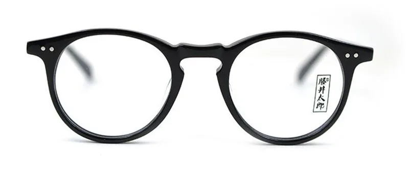 Винтаж ручной работы блестящий черный овальной полный обод оправы близорукости Rx в состоянии очки