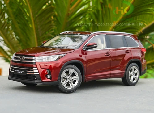 1/18 все новые TOYOTA Highlander литая модель автомобиля SUV игрушки для детей рождественские подарки коллекция с новой коробкой - Цвет: Красный