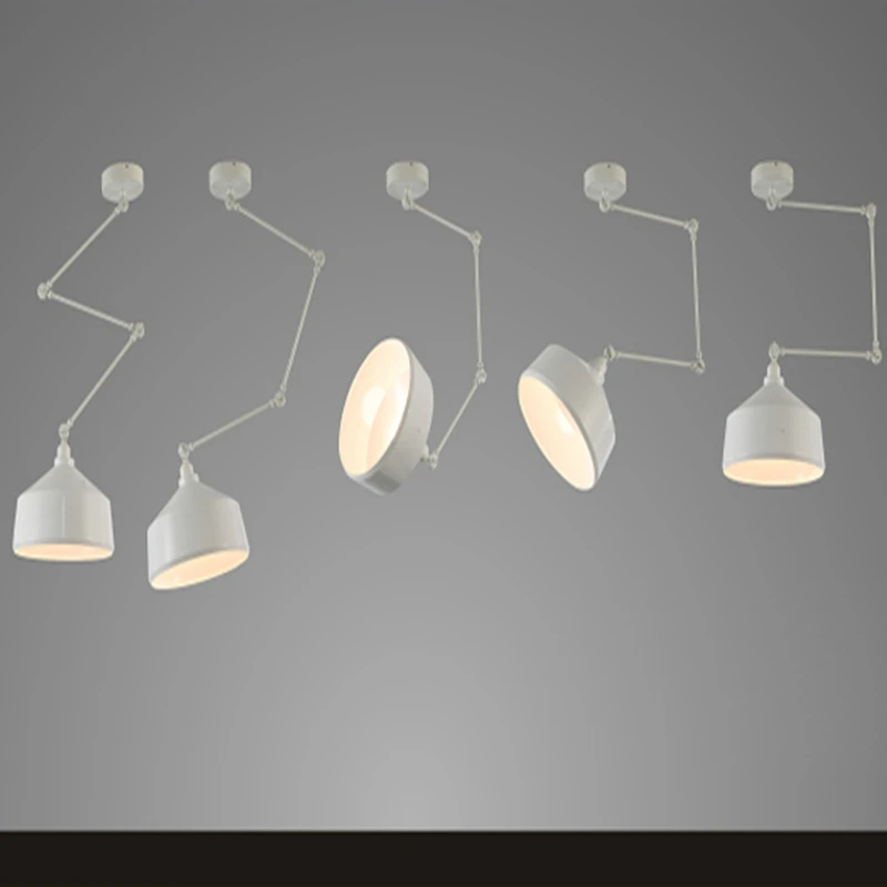 Скандинавские DIY подвесные светильники, складные железные лампы, подвесной светильник для спальни, кабинета, бара, ресторана, креативные регулируемые светильники