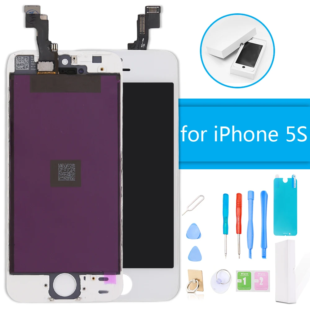 

Luxury Suit LCD Display for iPhone 5S Screen Replacement LCD Touch Screen Digitizer Assembly for iPhone 5S With Repair Tools