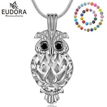 

Eudora 14mm Mexico bola Pendant Harmony Pregnancy Ball Necklace Owl Cage Locket fit Musical Sound Chime Ball Lava Stone K332N16