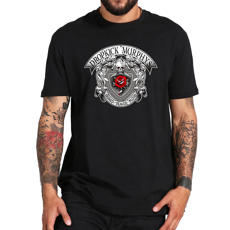

Dropkick Murphys T Shirt Signed and Sealed in Blood Rose Tshirt Casual Breathable Homme Crew Neck EU Size 100% Cotton Tops