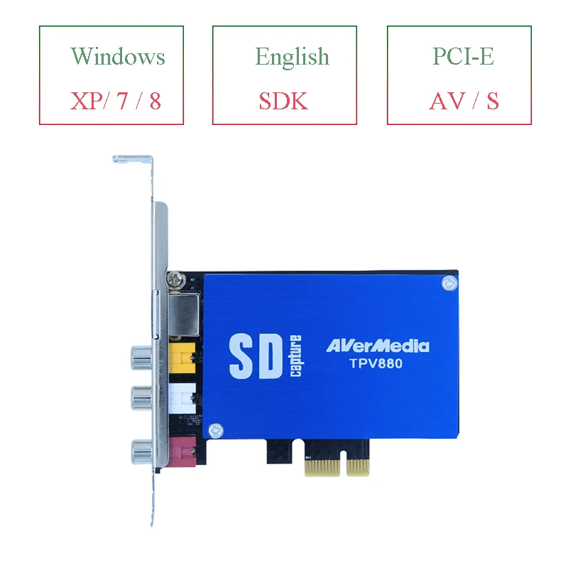 TPV880 PCI E PC видео карта захвата с Windows XP 7 SDK одноканальный в реальном времени AV/S DVR