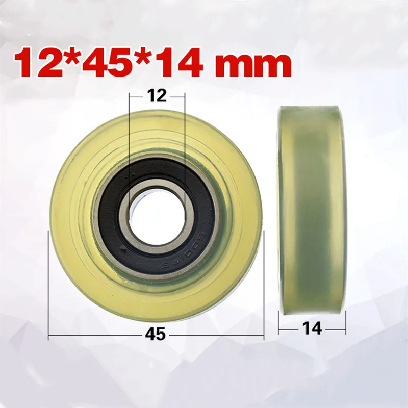 

[PU1245-14] Высокое качество 6001RS TPU ПУ шариковый роликовый подшипник колеса Счетная машина подшипник шкив 12*45*14 PU шкив