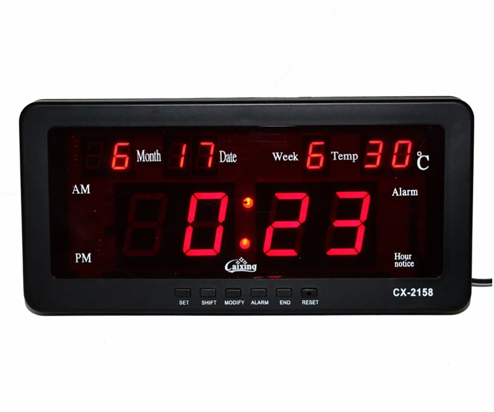 Электронный СВЕТОДИОДНЫЙ Будильник с датой температуры и неделей, ежечасный сигнал, настольные часы, светодиодный, цифровые настенные часы для гостиной