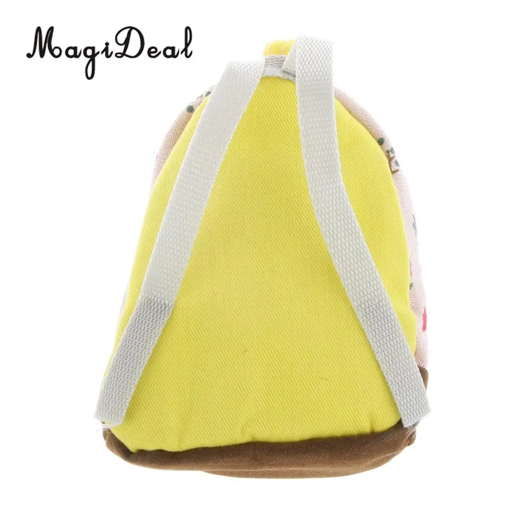 1:6 Scale Dolls House Miniature Decoration White Floral School Backpack Rucksack Shoulder Bag for Dolls Fashion Accessory