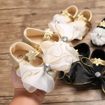 

2019 Spring and Autumn 0-1 years old baby girl shoes bow rubber bottom non-slip princess baby toddler shoes kids first walkers
