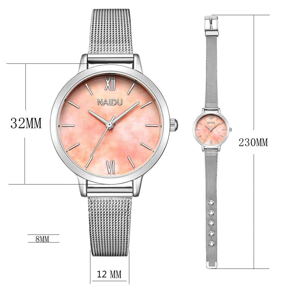 Кварцевые нарядные часы для женщин, роскошные Лидирующий бренд, нержавеющая сталь, сетчатый ремешок, наручные часы, серебряные женские ювелирные часы для девушек, часы