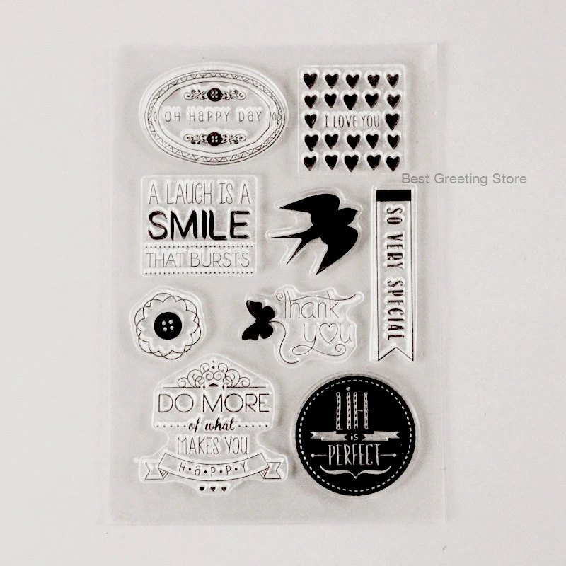 

Clear Stamps diy card craft stamps thank you quote card stamps card making supplies