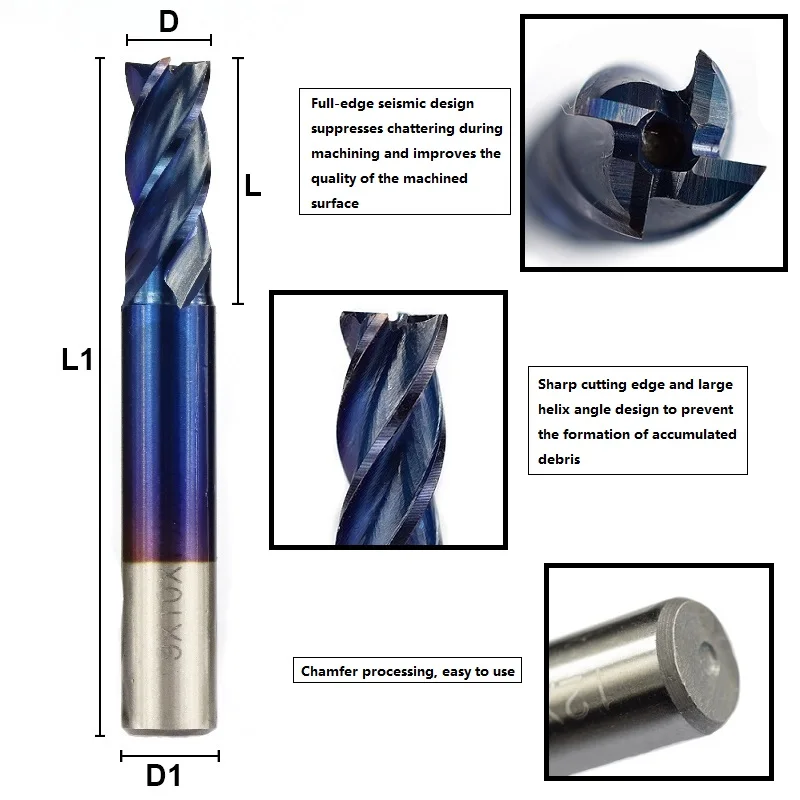 1 шт. HSS концевое сверло Nano с голубым покрытием прямой хвостовик Гравировальный Бит фрезерный станок с ЧПУ Концевая фреза
