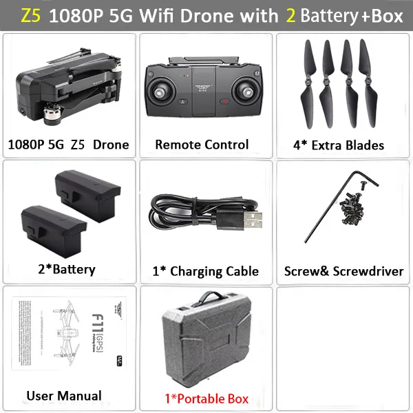 WiFi FPV RC Дрон 4K камера оптический поток 720P двойная камера RC Квадрокоптер складной селфи Дрон Visuo XS816 VS XS809S XS809HW SG106 - Цвет: Z5 2B Case