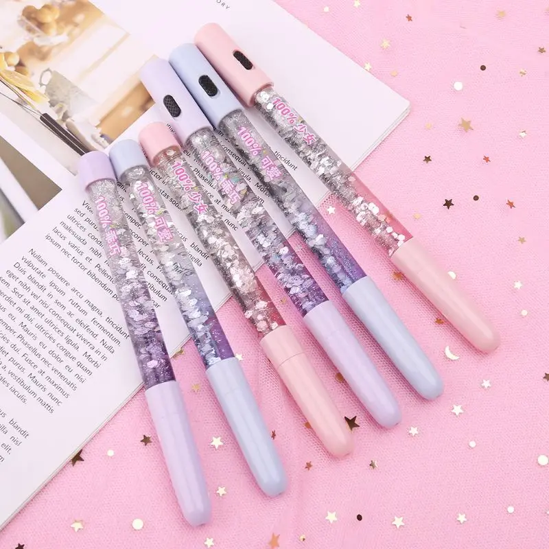

LED Colorful Liquid Quicksand 0.5mm Ballpoint Pen Magic Wand School Stationery Office Supplies For Writing