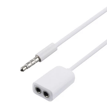 

4PCS 3.5mm White Double Earphone Headphone Y Splitter Cable Cord Adapter Jack Plug Audio Cable Cellphone Accessories