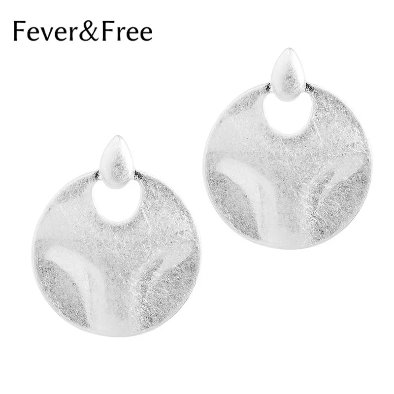 Fever&ampFree 2018 Punk Hippie Big Round Stud Earrings For Women Trendy Boho Earring Studs Cheap Fashion Jewelry Accessories Gifts |