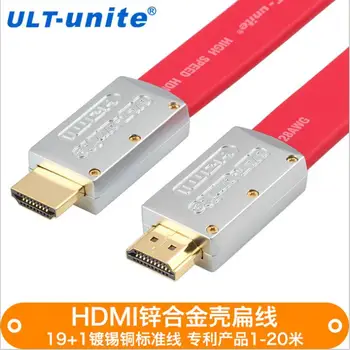 

Free shipping HDMI 2.0 version 19 + 1 standard tinned copper metal housing 4K TV flat wire hdmi HD line hdmi cables
