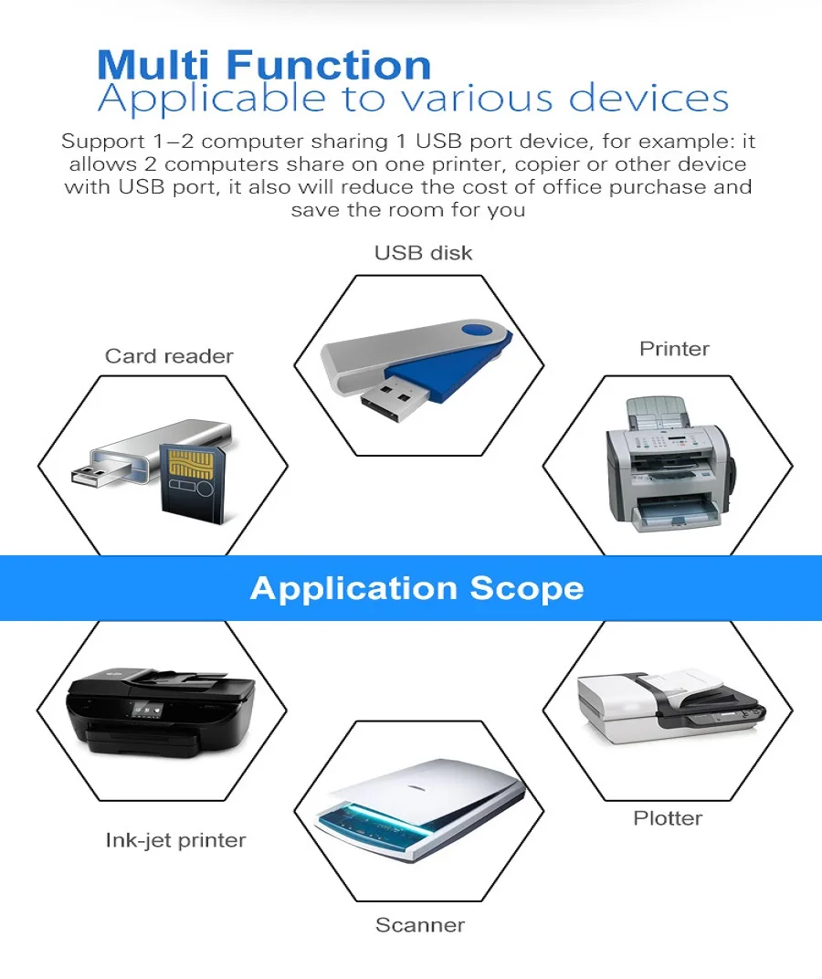 Usb-хаб, usb-USB-Автоматический коммутатор-распределительный-переключатель, 2-компьютерный принтер, поддерживает 2 компьютера, чтобы поделиться 1 usb-устройством