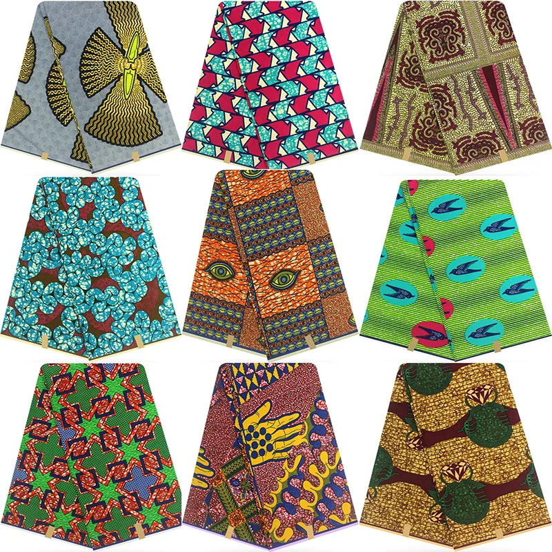 6 ярдов хлопок африканская восковая печать ткань, батик Анкара ткань для Пэчворк африканская настоящая восковая печать Африканская Хлопковая ткань HH-A1