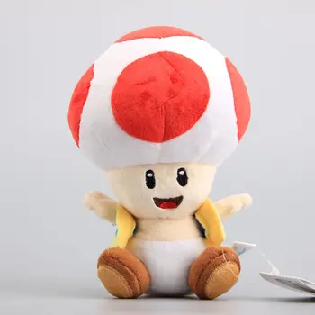 

NEW Mario Bros Mushroom Toad Plush Toys Red Color Soft Stuffed Dolls Children Soft Toys 7" 18 CM