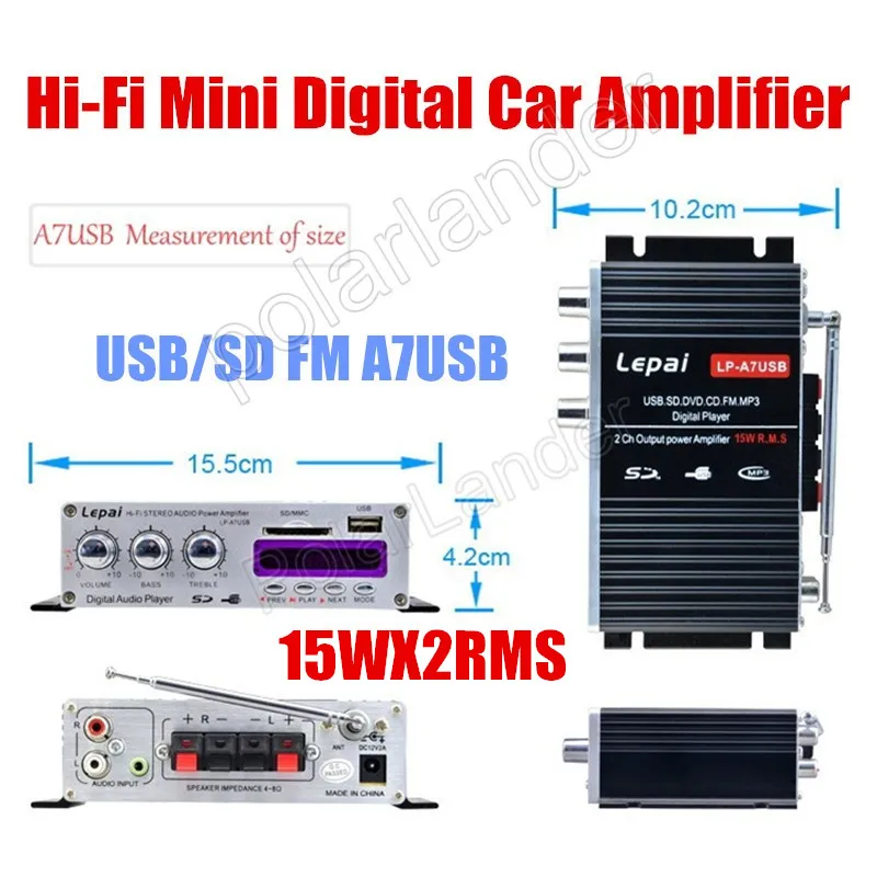mini MP3 USB SD FM player power amplifier car stereo audio