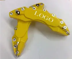 2 пара Универсальный Автомобильный 3D Стиль диск Тормозной суппорт Обложки спереди + сзади желтый цвет