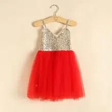 Платья для девочек с золотыми блестками; кружевное платье на бретельках для маленьких девочек; шикарное платье на день рождения; праздничные платья принцессы без рукавов