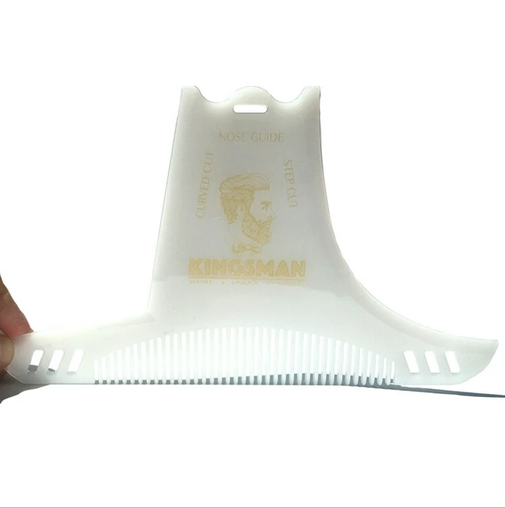 Прозрачный Мужская Борода формирование укладки шаблон борода гребень Инструмент ABS гребень для волос борода отделкой шаблонные гребни