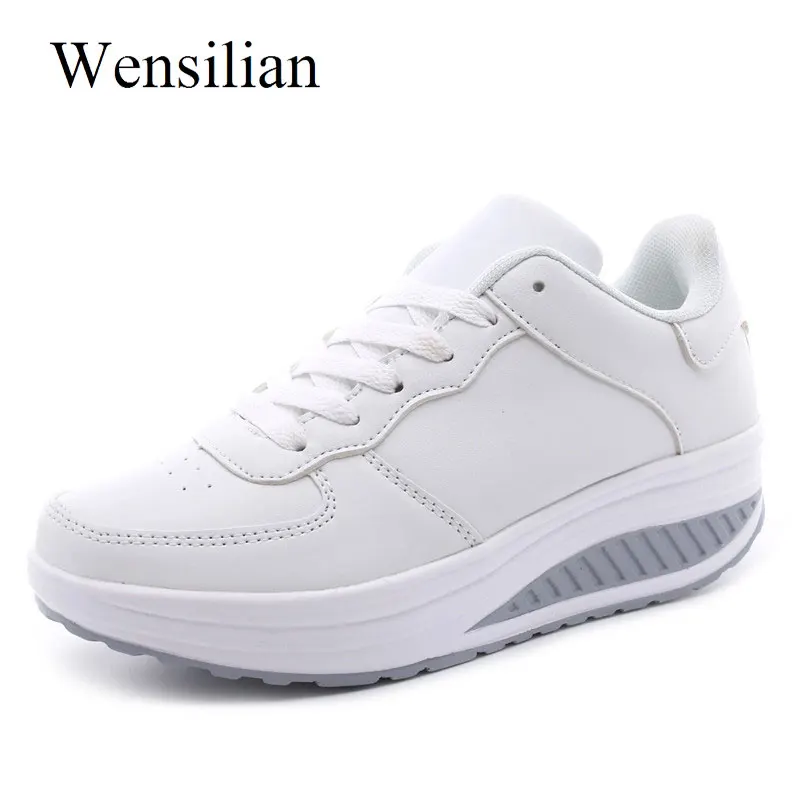 Летние кроссовки Женские Basket Femme tenis feminino Обувь на танкетке белые Цвет Черный zapatos