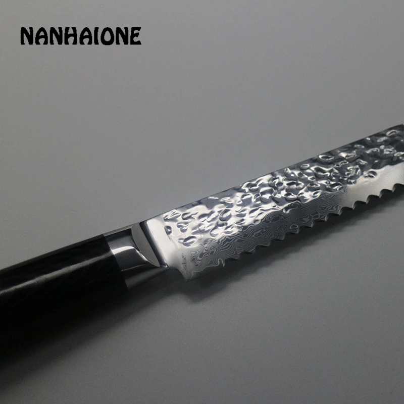 Nanhaione " дюймов хлеб Ножи 67 слоев из дамасской стали Сталь порезу Razor Sharp шеф-повара Кухня Пособия по кулинарии рукоять из микарты CL063