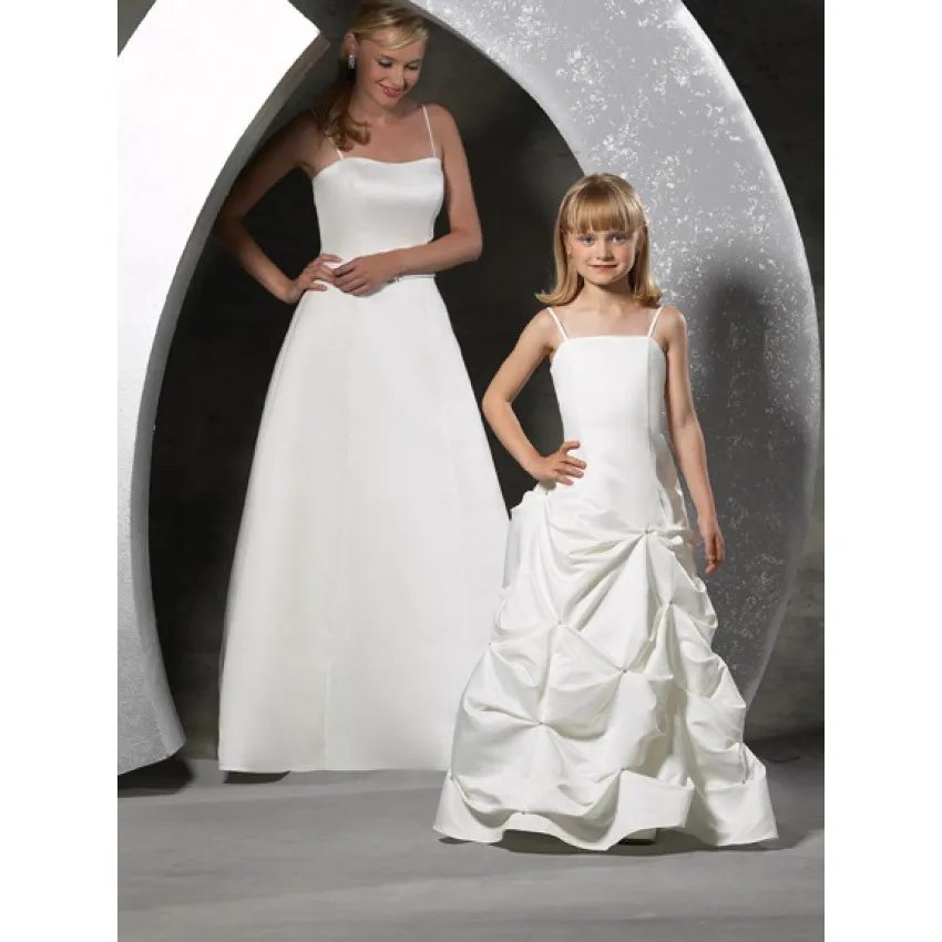 Nitree A-line Spaghetti Straps Ruching Floor-length Elegant Natural Taffeta Flower Girl Dresses$74.99104.99 | Свадьбы и торжества