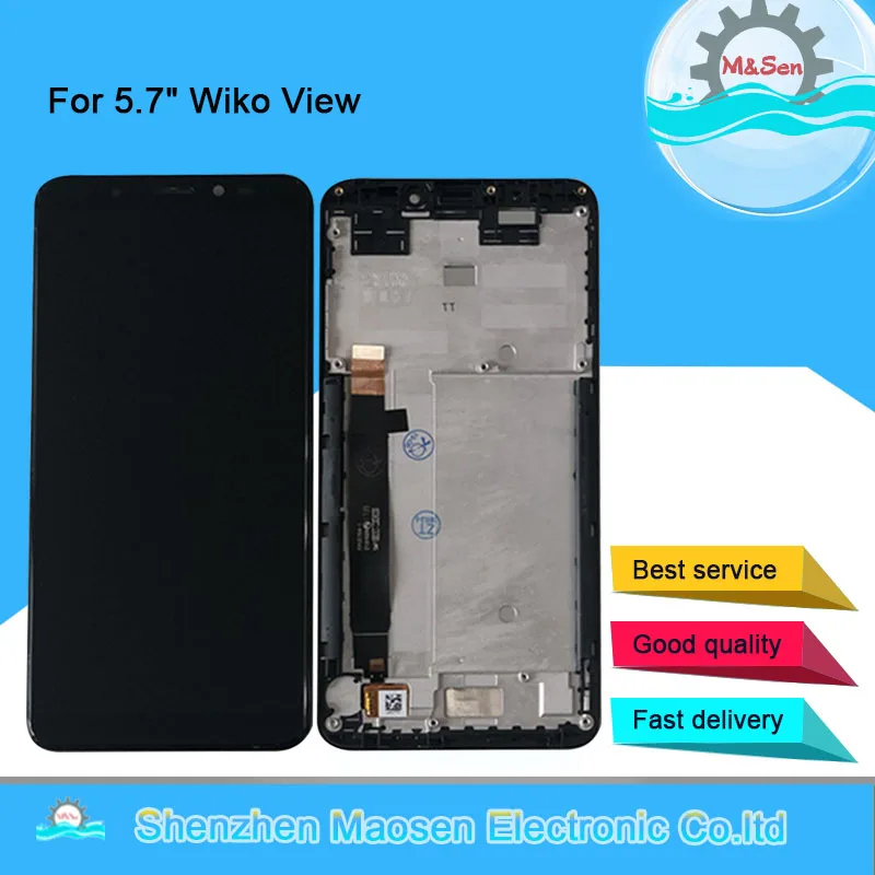 

Original M&Sen For 5.7" Wiko View LCD Screen Display+Touch Panel Digitizer Frame For Wiko View Assembly Lcd Display Replacement
