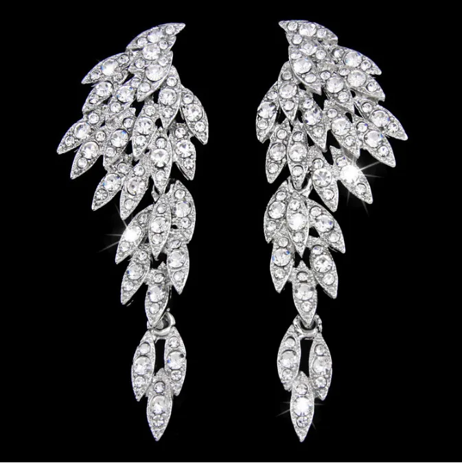 

Mecresh 3 Colors Crystal Long Earrings for Women Eagle Silver Color Bridal Wedding Earrings Fashion Jewelry 2017