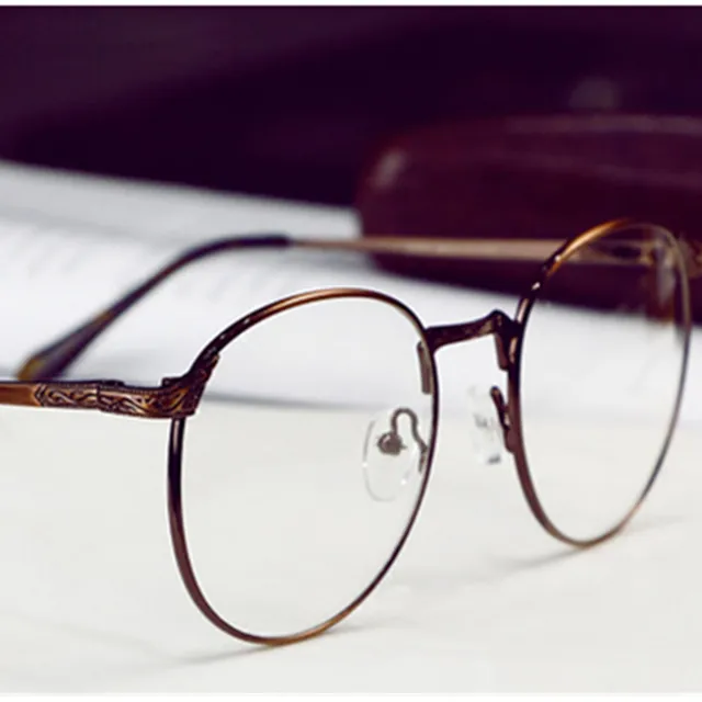 Blue Light Glasses Circle Frame Retro Round eyewear Frame Women Metal Eyeglasses Optical Prescription Lens Plain Mirror for men
