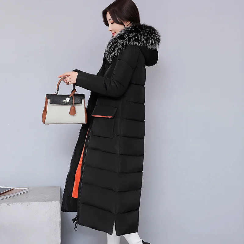 Теплый и практичный осенний и зимний сезоны подходит для женщин пуховик длинный тонкий утолщение Женское зимнее пальто