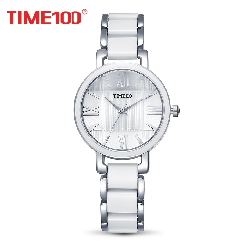 

TIME100 Women's Quartz Watches Black Simulated Ceramic Bracelet Watch Ladies Casual Wrist Watches For Women Clock XFCS