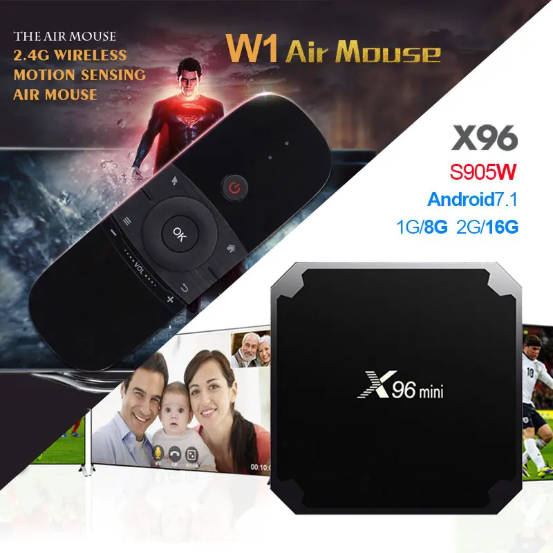 Новый X96mini TV Box X96 Android 7 1 Smart Amlogic S905W четырехъядерный 2 4 ГГц WiFi 1G8G/2G16G Wifi 4K HD