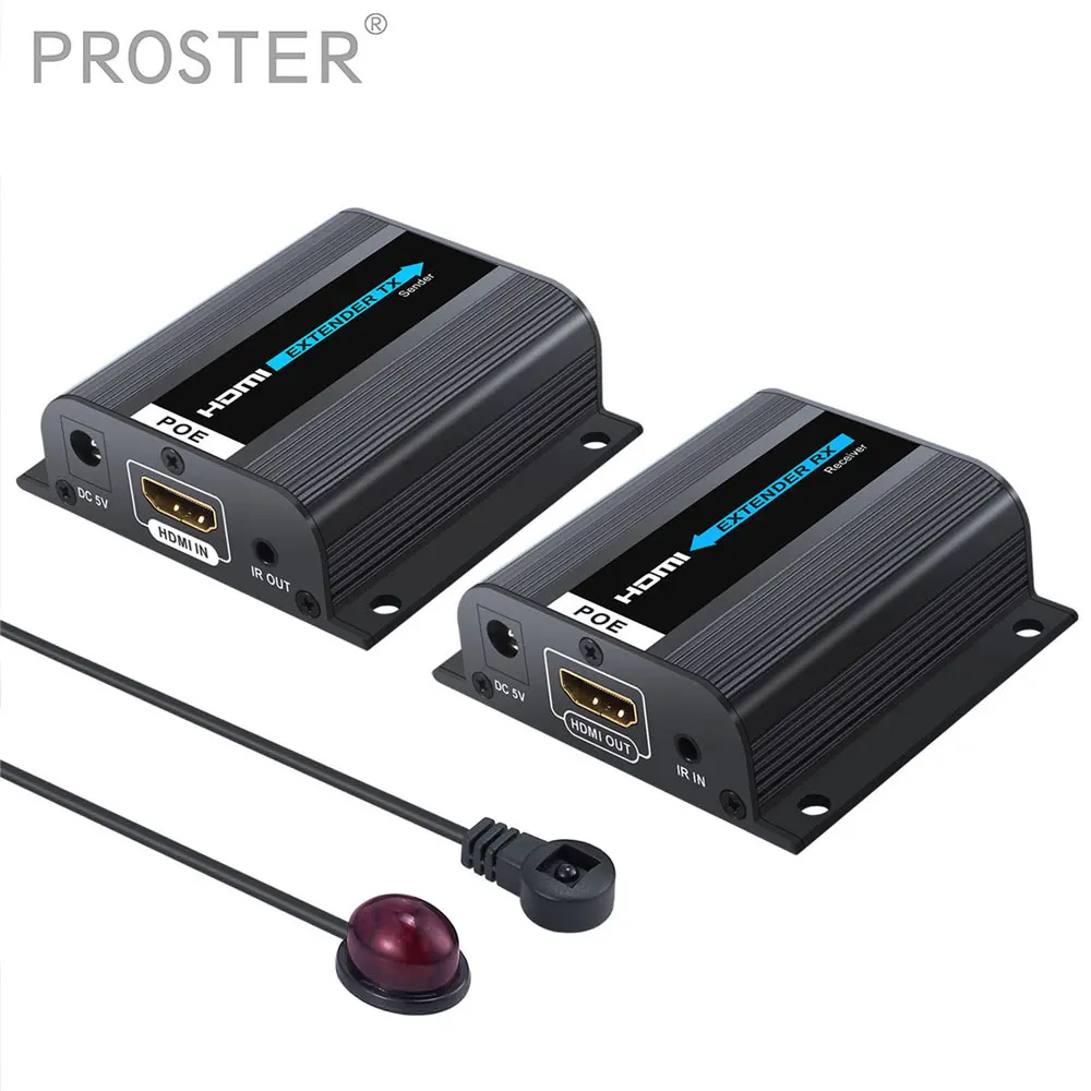 HDMI Extender 40M RJ45 Transmitter With Power Plug TX/RX with IR Over