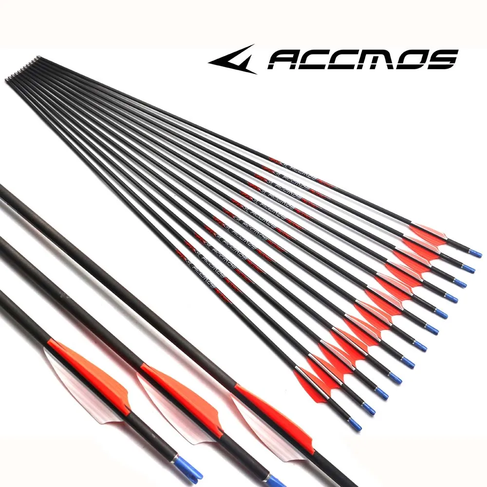

12Pcs/Lot ID 4.2 mm 31'' spine 350 400 500 600 700 800 900 1000 1800 Archery Carbon Arrows Hunting And Shooting Customer Made