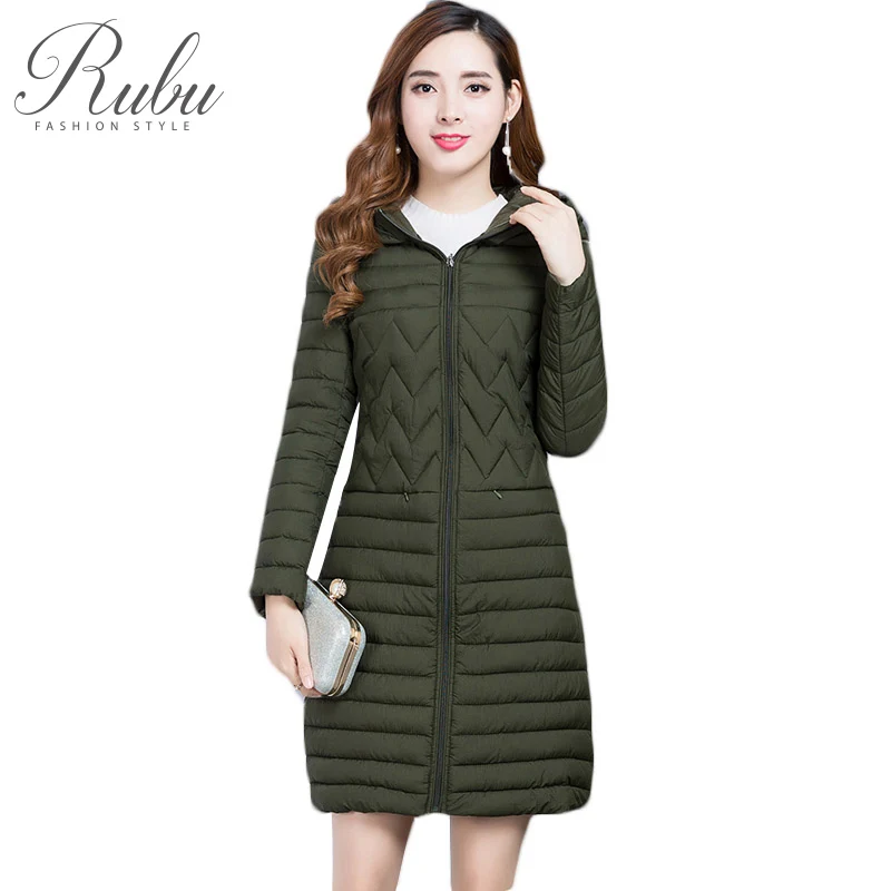 

2017 Winter woman's cotton coat long thickening warm hooded cotton jacket coat self-cultivation wild elegant black
