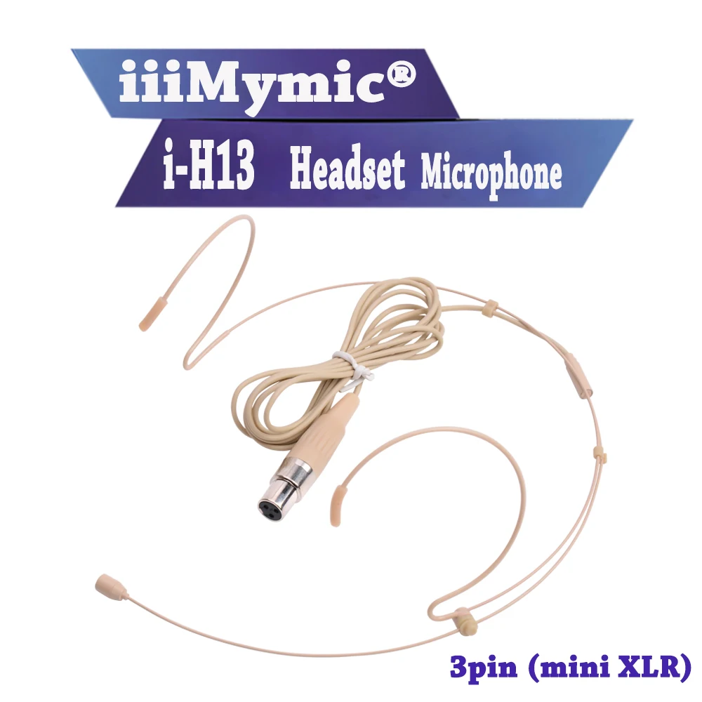 iiiMymic i-H13 ! 3pin mini XLR 3pin TA3F Connector Pro Headworn Headset Microphone for AKG Samson Wireless Body-Pack Transmitter iiiMymic i-H13 ! 3pin mini XLR 3pin TA3F Connector Pro Headworn Headset Microphone for AKG Samson Wireless Body-Pack Transmitter