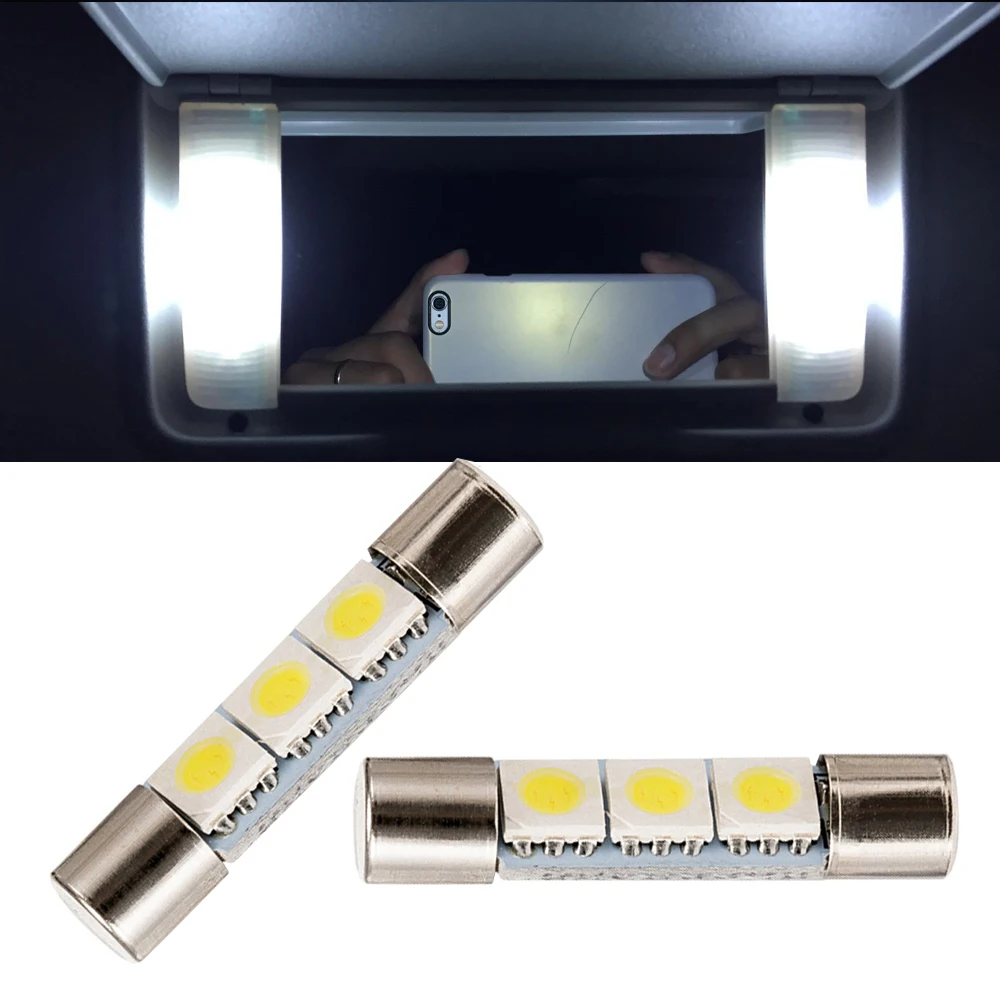 2 шт. белые 5050 3 SMD 29 мм 6614F светодиодный лампы фестоны для автомобиля