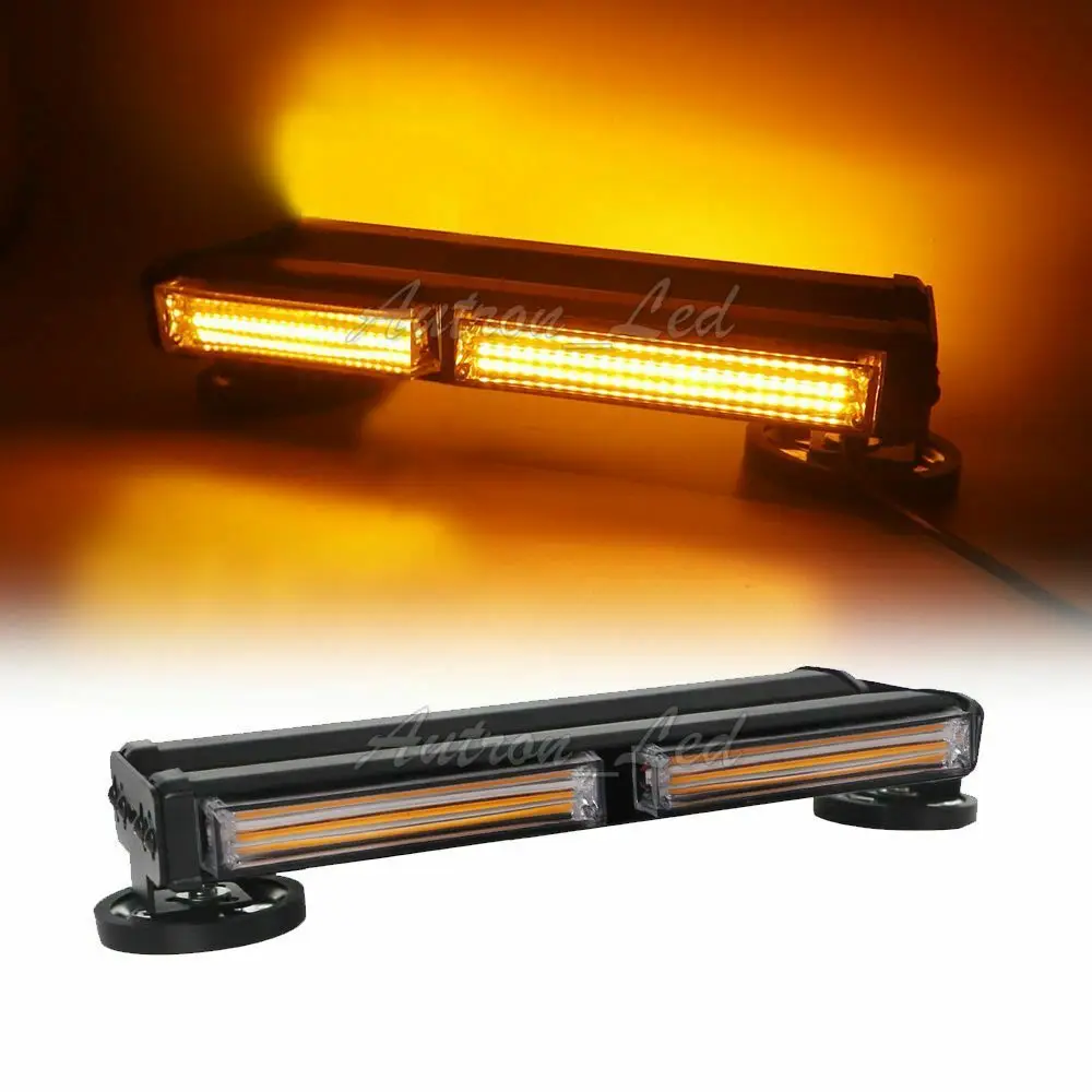 

12" COB LED Warning Emergency Response Roof Flashing Amber Mini Strobe Light Bar
