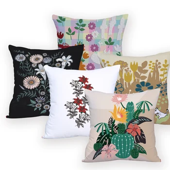 

Flowe Cushion Cover Colorful Decorative Cushions Custom Hot Sale Pillow Cover Crane Cushions Decorative Cushion Covers for Car
