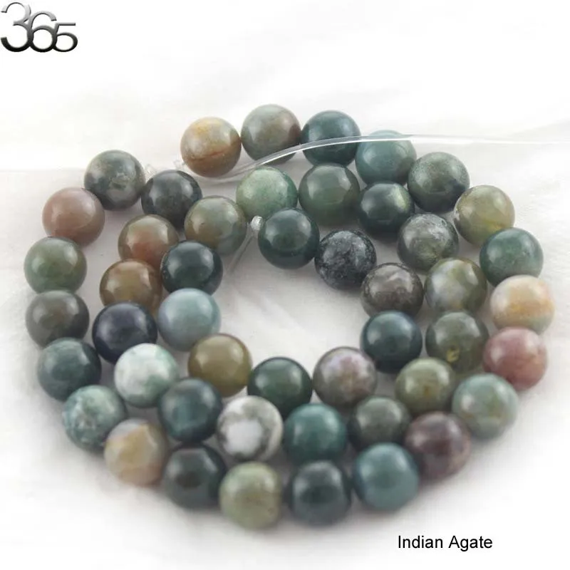 New Round Indian Agate Beads Natural Stone Beads F...