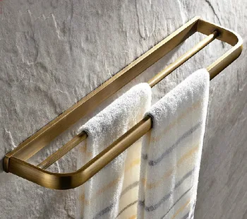 

Antique Brass Bathroom Wall Mounted Double Towel Bar Holders Cba173