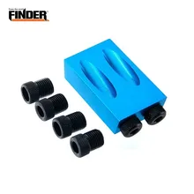 FINDER 15 Degree Angle Woodworking Hole Drill Locator Set Jig Bit Kit Guide Pocket Hole Puncher Jig Set For DIY Carpentry Tools handle installation jig woodworking tools