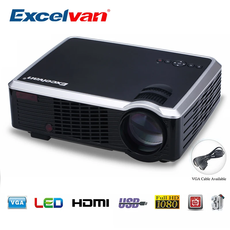 

Excelvan LED33-02 Home Entertainment Projector 2000Lumens Support 1080P LED HD Home Cinema Theater With AV/VGA/HDMI/USB Input