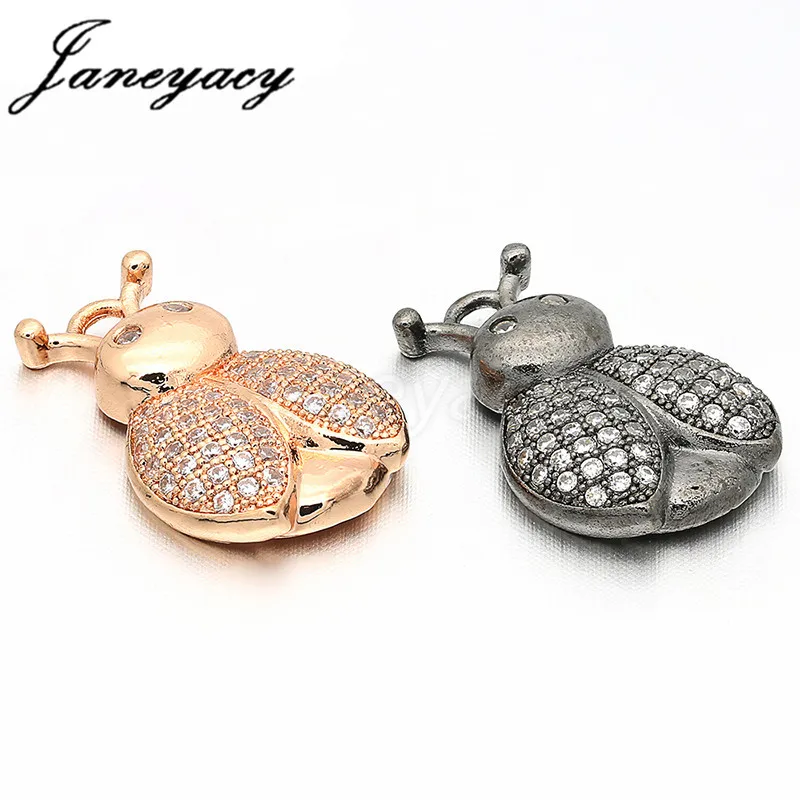 

Janeyacy New Earrings CZ Accessories Making Insect Series Ladybug Pendant DIY Necklace Jewelry Making Discovery Bead Bracelet