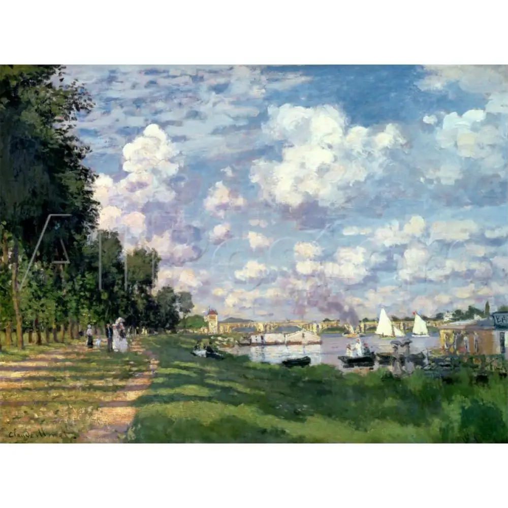 Репродукции картин Клода Моне on Canvas THE MARINA AT серебристо-красная Настенная картина