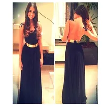 2016 Elegnat A-Linie Scoop SHER Zurück bodenlangen Abendkleid mit Aplliques Schwarz Abendkleid Benutzerdefinierte Vestido De Noche